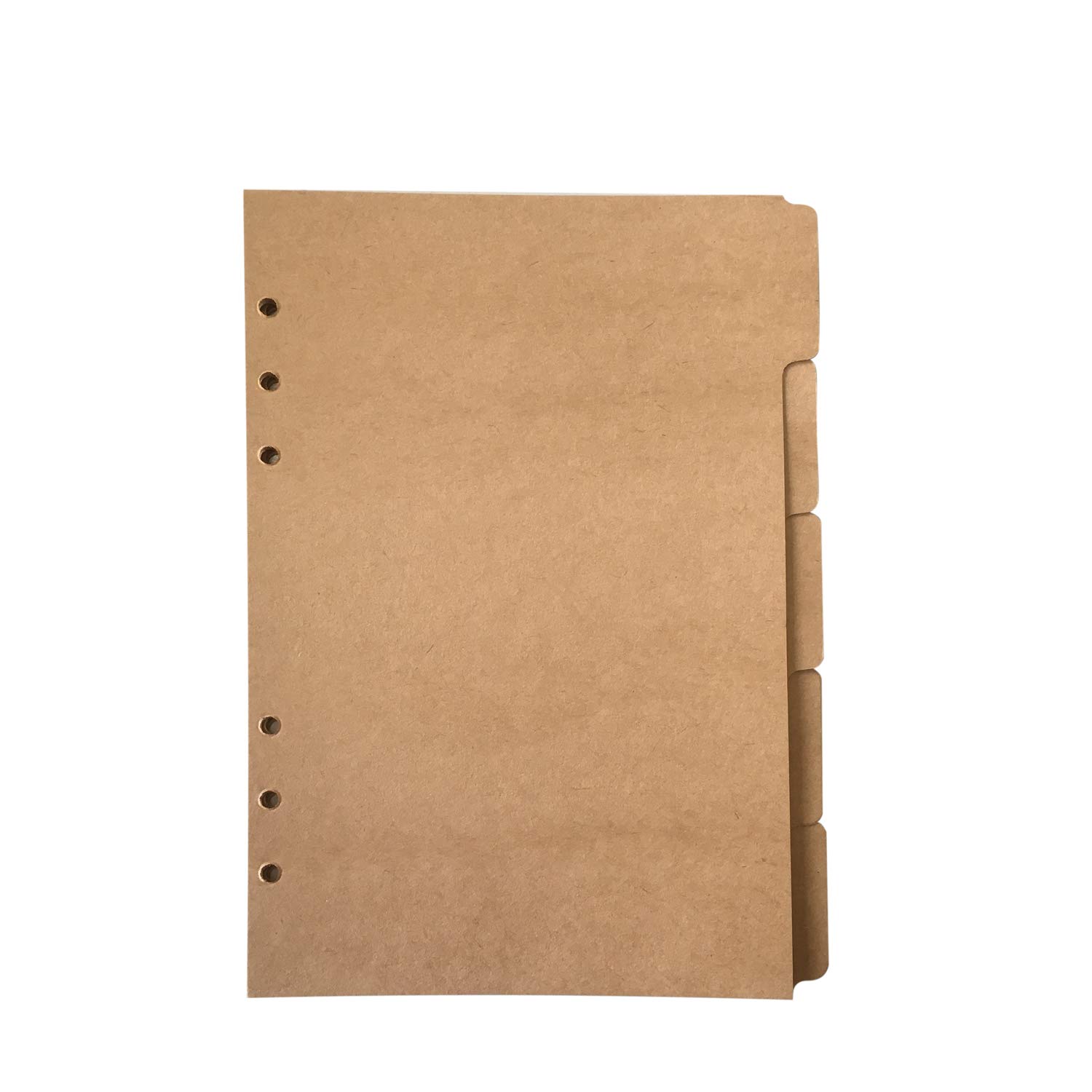 Zelten Refills/Loose Leaves for A5 Cover Ring Binder/Personal Organiser/Planner(A5 6 Holes, Divider Vertical Brown Paper Kraft Paper)