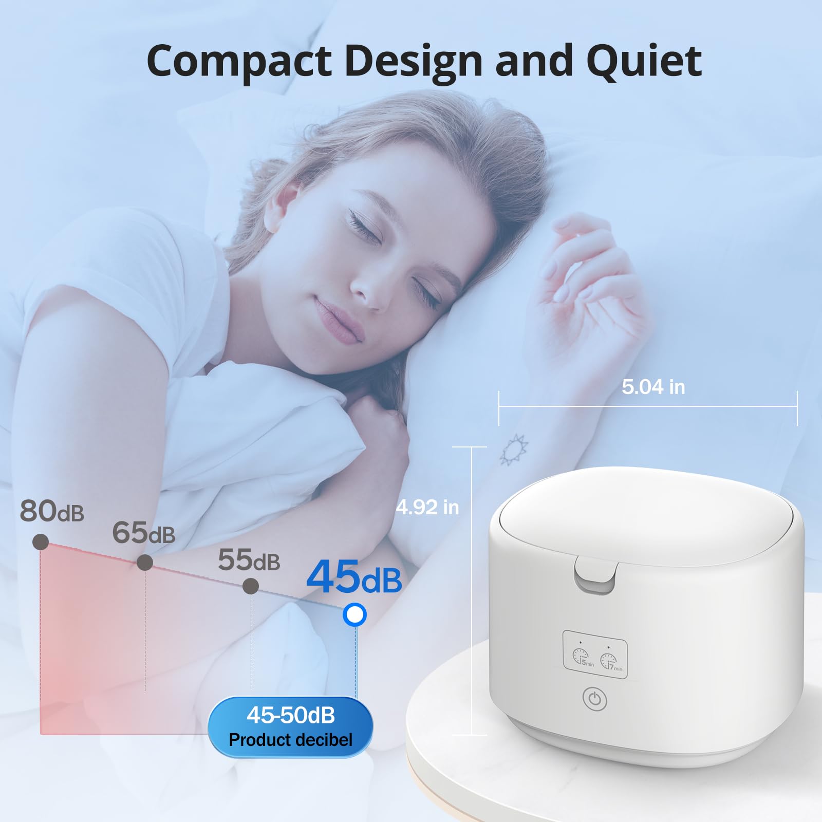 360° Ultrasonic Deep Clean Machine, 30W/45kHz for Dentures, Mouth Guards, Aligners, Braces – 230ml Portable Vibration-Powered Cleaner