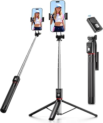 Selfie Stick & Hand -Stativ, 170cm Tragbares Stativ für Smartphone mit Drahtlos-Fernauslöser, Kompatibel mit iPhone/Android