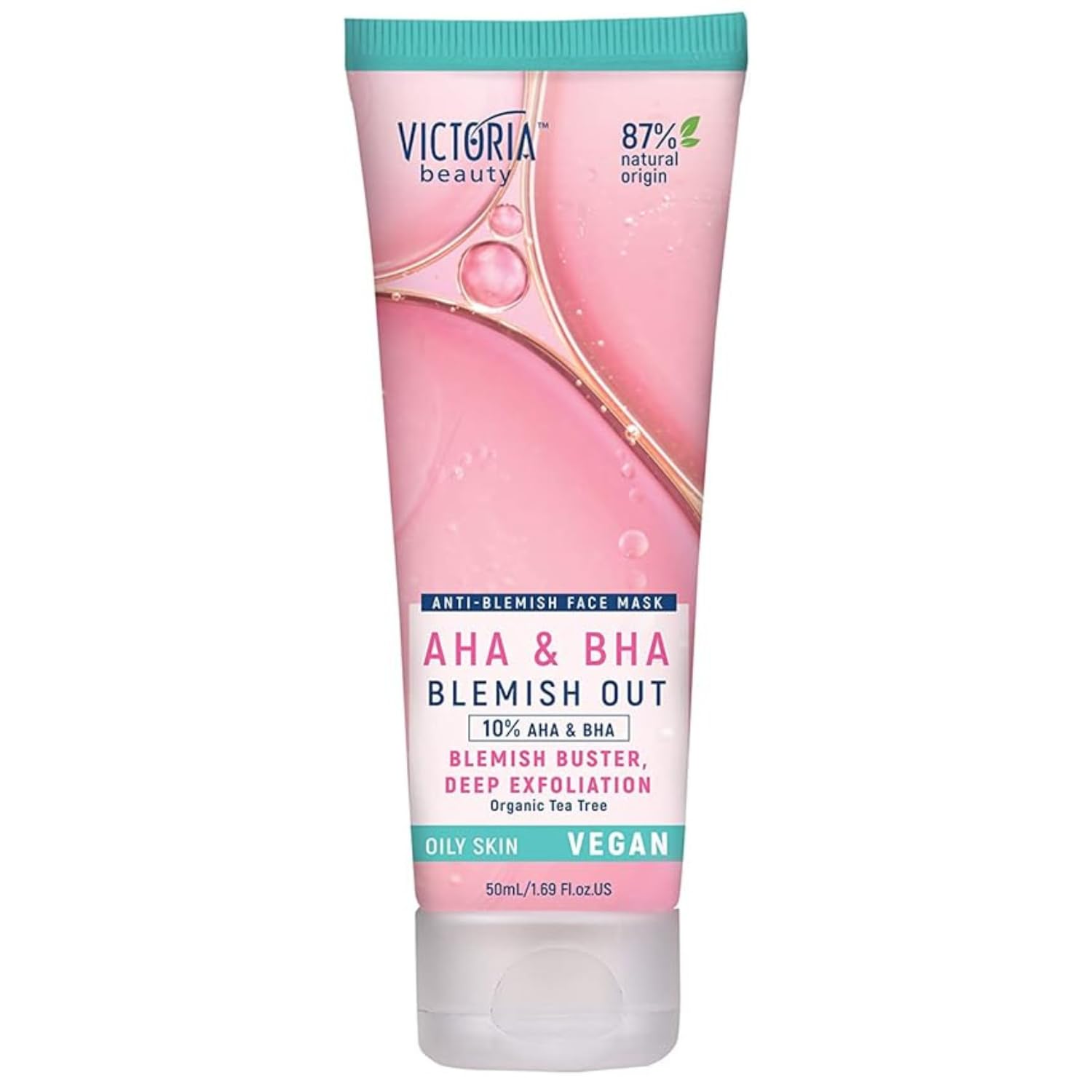 Victoria Beauty Blemish Out Clay Mask with Green Tea - Deep Cleanse Pore Minimizer with Salicylic, Lactic and Glycolic Acid, Tea Tree Oil and Zinc - For Oily Skin - 87% Natural, Vegan