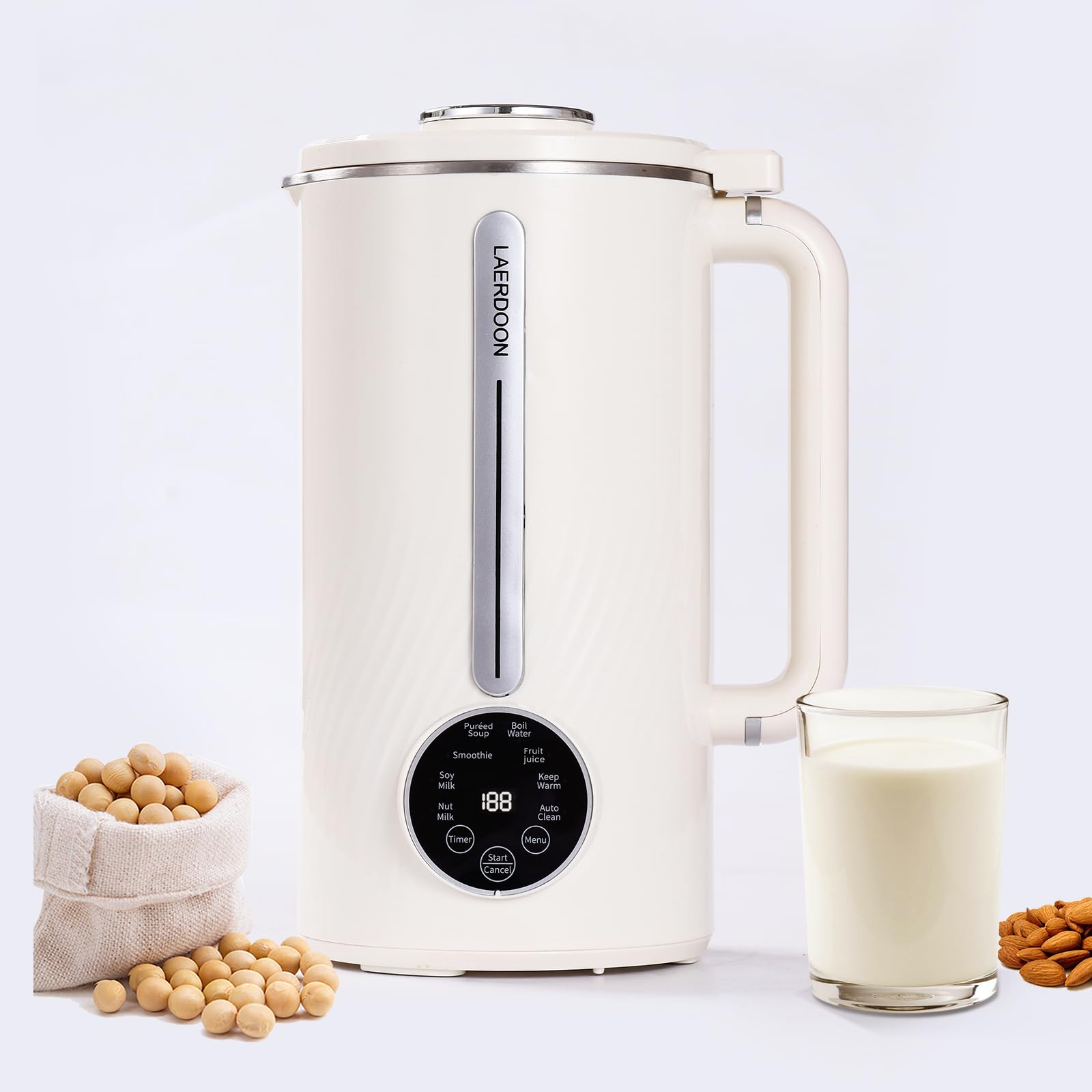 Photo 1 of **INCOMPLETE** LAERDOON Nut Milk Maker Blender Can Delay Start-up/Keep Warm/Boil Water/Self Clean,34 oz 8 in 1 Automatic Mixer Blender Suitable for Soy, Almond, Oat, Coconut, Plant Based and Non Dairy Beverages