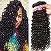 Donmily 10A Brazilian Virgin Hair Deep Curly Wave 3 Bundles 100% Unprocessed Remy Human Hair Weave Natural Color (12 14 16inch)