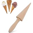 Pizzelle Roller, Waffle Cone Maker With Non-slip Handle - Ice Cream Cone Molds Wood Hand Rollers Shaper Tool