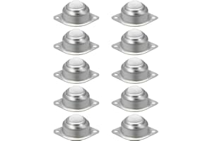 Xiaokeis 10 PCS Ball Caster Roller, Roller Ball Transfer Bearings, Small Appliance Wheels with 360 Degree Rotation, Furniture Transfers Wheels for Toolboxes, Mobile workstations(Silver+White)