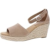 Style & Co. Womens Seleene Faux Suede Wedge Sandals Taupe 8 Medium (B,M)