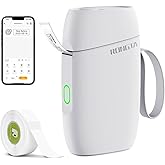 Rongta Label Maker Machine with Tape, Bluetooth Label Printer, Wireless Mini Label Makers with Multiple Templates for Organizing School Office Home, (White)