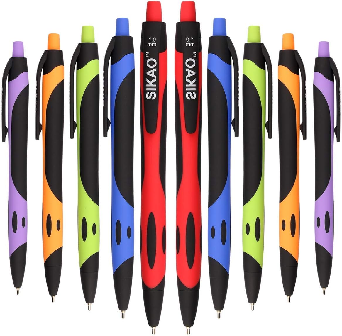 SIKAO 72Pack Pens Bulk, Black ink Sleek Write Two Tone