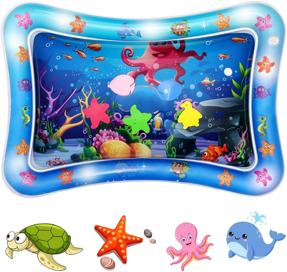 Aolso Tummy Time Water Mat Inflatable Play Mat for Babies 3 Months+