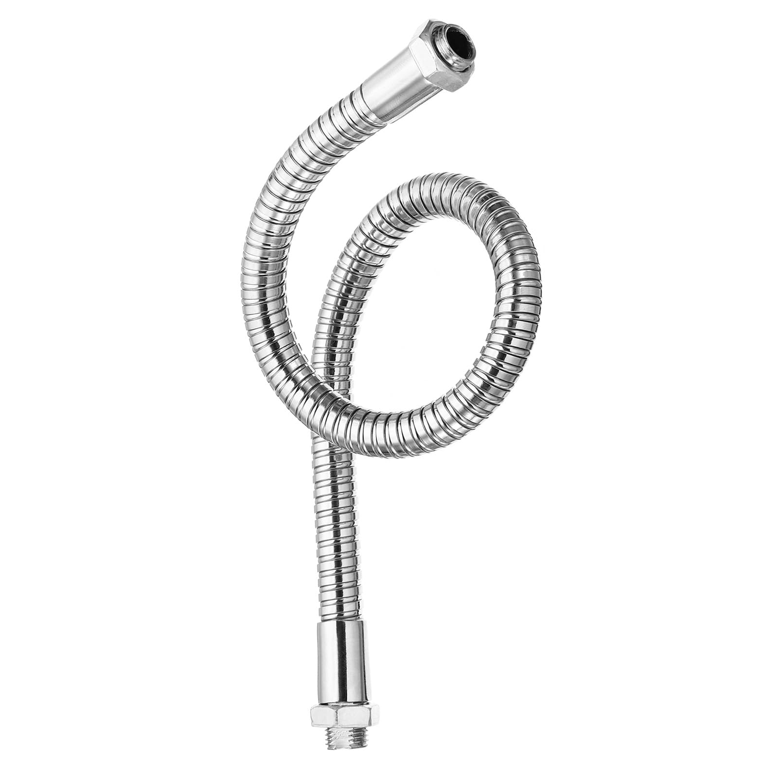 PATIKIL 13.8" Universal Gooseneck Hose, 1 Pcs M10 Fine Thread Bendable Metal Hose Flexible Arm Soft Tube Extension for Lamp, DIY Equipment, Silver Tone