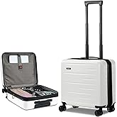 CENSIEN 16 Inch Carry On Luggage Airline Approved, Expandable Lightweight ABS+PC Hard Shell Suitcases with 360° Spinner Wheels, TSA Lock, YKK Zippers (White, 1 PC)