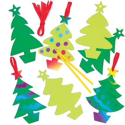 Amazon Com Baker Ross Christmas Tree Scratch Off Art Decoration