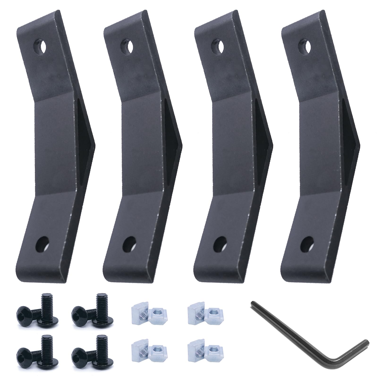 Photo 1 of QIJINTRID 4Sets 1010 Aluminum Extrusion 135 Degree Bracket,4pcs 135 Degree Corner Brackets,with 8pcs Sliding T Nuts and Screws for 10 Series Extruded Aluminum Rail Accessories(Black)
