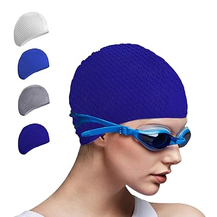 Amazon Com Tripsky Silcone Swim Cap Comfortable Uv Swimming Hat