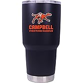 R and R Imports Campbell University Fighting Camels 24 oz Black Insulated Stainless Steel Tumbler Officially Licensed Collegiate Product