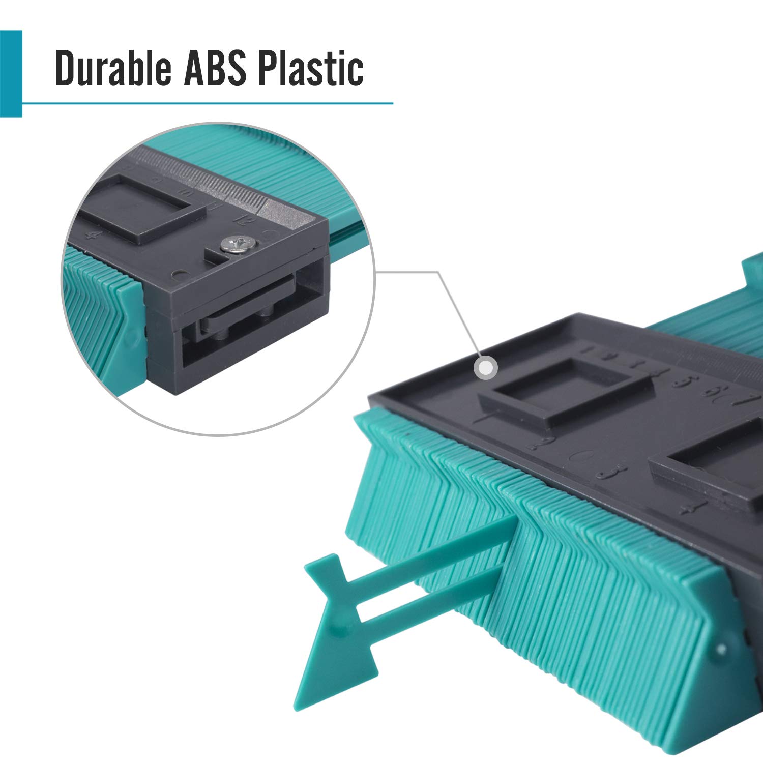 Seven Sparta Contour Gauge Duplicator, 5 Inch Profile Guide for Woodworking Project Copy Layout Shape, Tracing Pipe Tile Frame Template, Measuring Tool for Perfect Fit and Easy Cutting (Green)