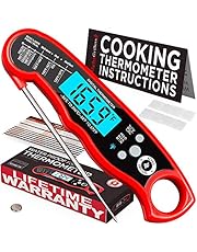Alpha Grillers Instant Read Meat Thermometer for Grill and Cooking. Best Waterproof Ultra Fast Thermometer with Backlight & Calibration. Digital Food Probe for Kitchen, Outdoor Grilling and BBQ!