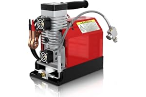 GX PUMP GX-E-CS2 Portable PCP Air Compressor, 4500Psi/30Mpa, Oil-Free,Powered by Car 12V DC or Home 110V AC with Converter (Included), Paintball Tank Compressor with Extra Moisture-Oil Separator