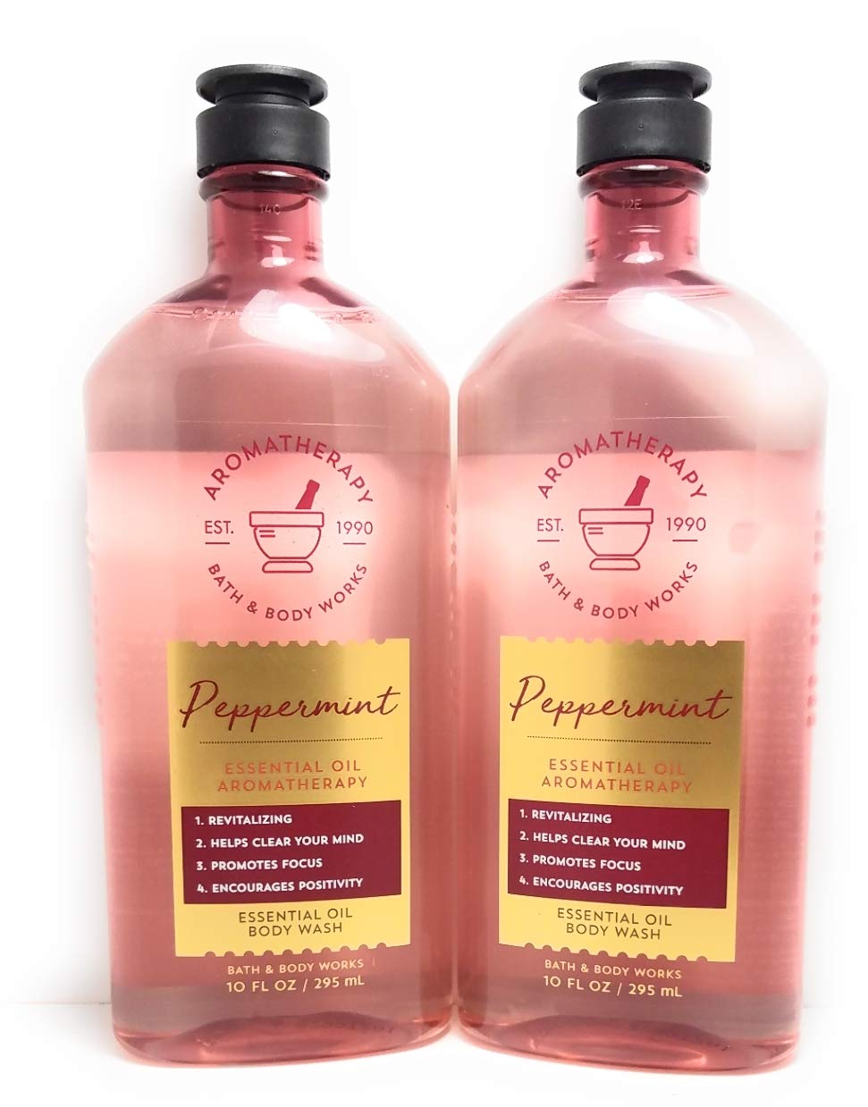 Bath And Body Works 2 Pack Aromatherapy Peppermint Essential Oil Body Wash 10 Oz