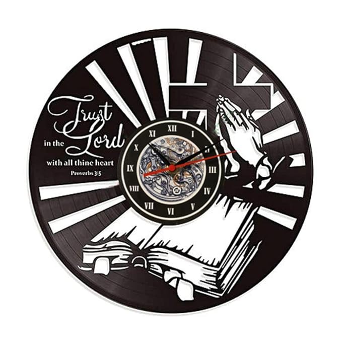 Unique vintage Jesus Vinyl Wall Clocks Quartz Movement 12