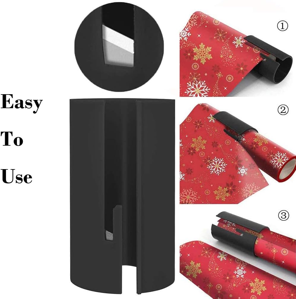 2 Pcs Portable Sliding Gift Wrapping Paper Cutter, Christmas and Birthday Gift Wrapping Cutting Tool, Paper Cutter Makes Easy to Cut Halloween Thanksgiving Christmas Wall Sticker Decorations : Office Products