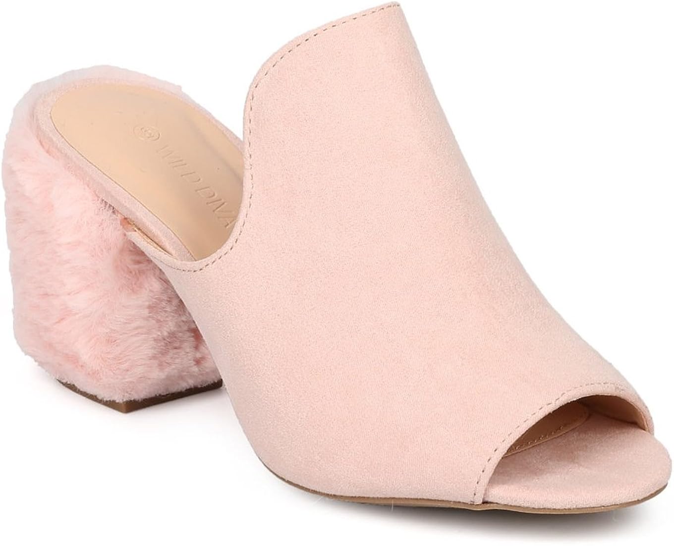suede block heel mules