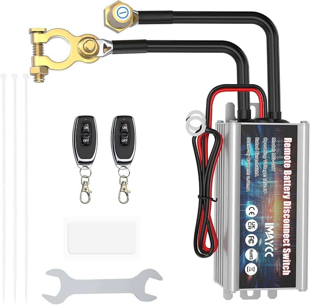 IMAYCC Wireless Kill Switch 12V 120A Car Battery Isolator Remote Cut Off