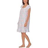 Eileen West Women's Plus Size Short Cap Sleeve Cotton Nightgown