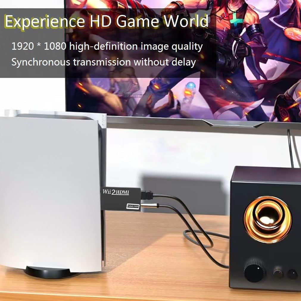 CHS Wii to HDMI Adapter, Supports Wii U, HDTV, Monitor, NTSC 1080p Video Audio Output with 3.5mm Audio Jack