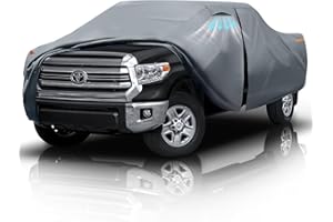 DOZENTRO Toyota Tundra Truck Cover Custom Fit 1999-2021 Double Cab/CrewMax Cab Short Bed(5.5'-6.5') with Door Zipper, 10 Layers Pickup Truck Cover Waterproof All Weather, Car Tarp for Wind Dust Sun Protector.