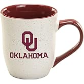 RFSJ Oklahoma Sooners Ceramic 16oz Granite Mug – Official Team Logo Coffee Cup with Colored Interior and Handle – Handwash Recommended – Individually Boxed
