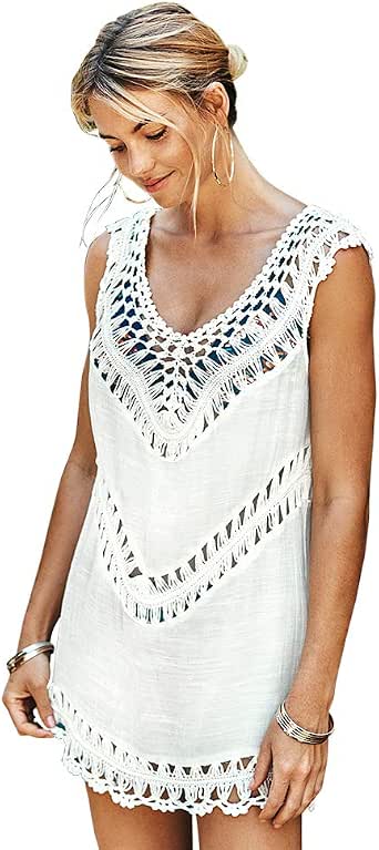 CUPSHE Women s Vintage Lace One Piece Swimsuit Crochet Cover Up At 
