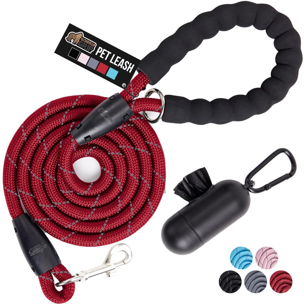 GORILLA GRIP Dog Leash, Heavy Duty Reflective Rope