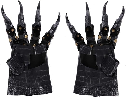 Amazon Com Liumikk Halloween Dragon Claw Gloves With Long Nails Metal Studded Artificial Leather Mittens Cosplay Costume Props Home Kitchen