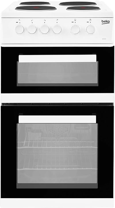 Beko KD533AW 50cm Twin Cavity Electric Cooker White 4 Hotplates