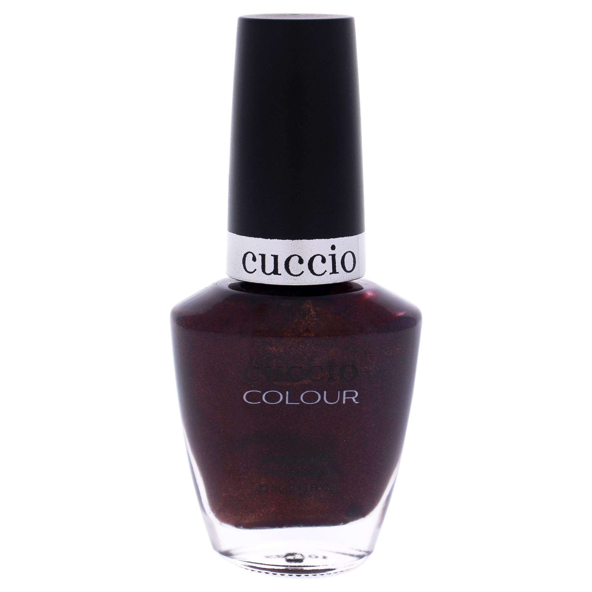 Cuccio Nail Lacquer Polish Beijing Night Glow Burgundy with Red Shimmer 13ml