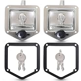 Tutor Auto 2-Pack T-Handle Truck Tool Box Latches | Stainless Steel Lock Replacement with Gaskets &amp; 4 Keys, Fit for Truck Bed, RV, Camper, Trailer Storage Toolboxes