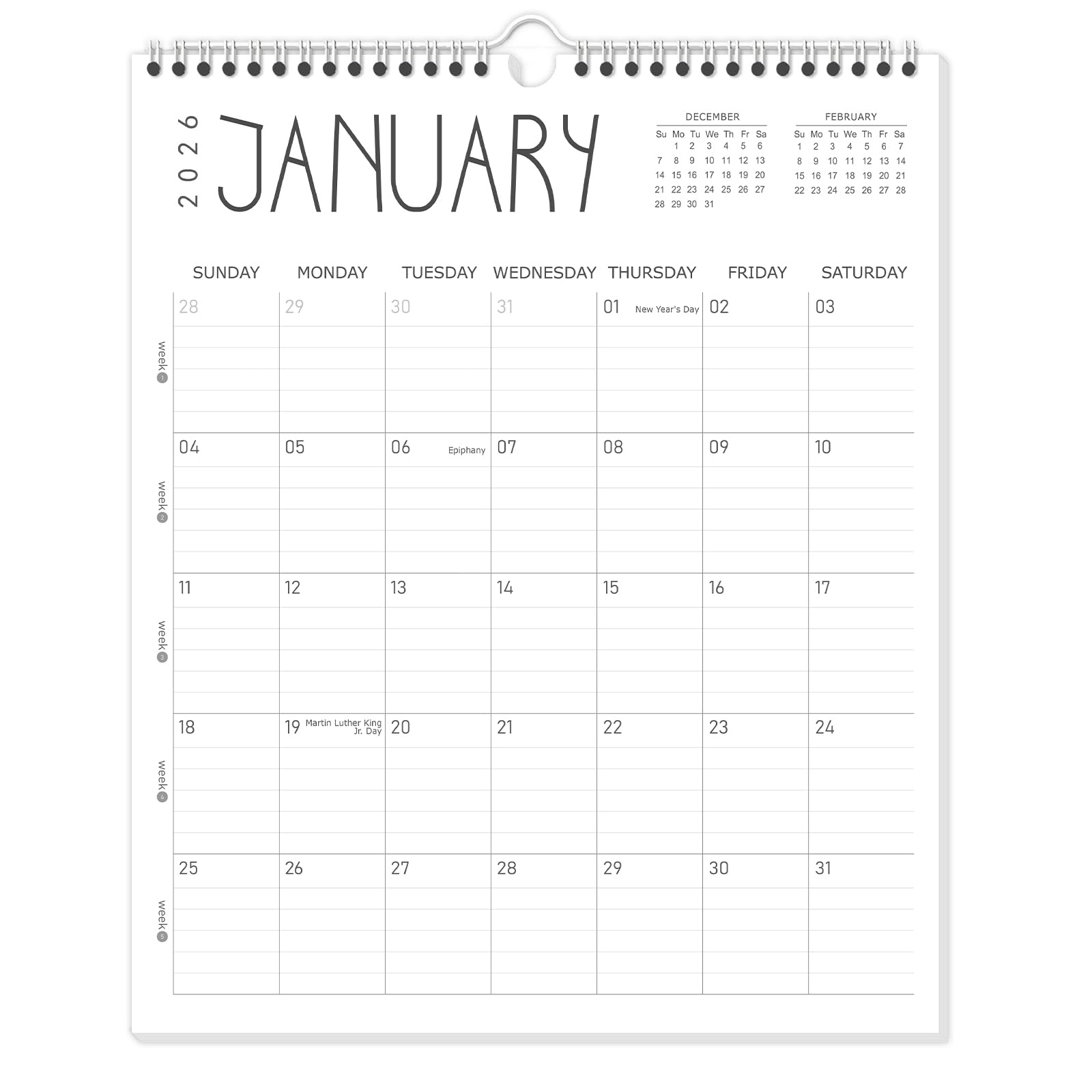 Photo 1 of Guasslee Wall Calendar 2026-2027, 14"x11.5" Vertical Wall Calendar 2026, 18-Month Desk Planner From 2026 Jan - 2027 Jun, Monthly Hanging Planner Spiral Bound For School Home Office Organizing
