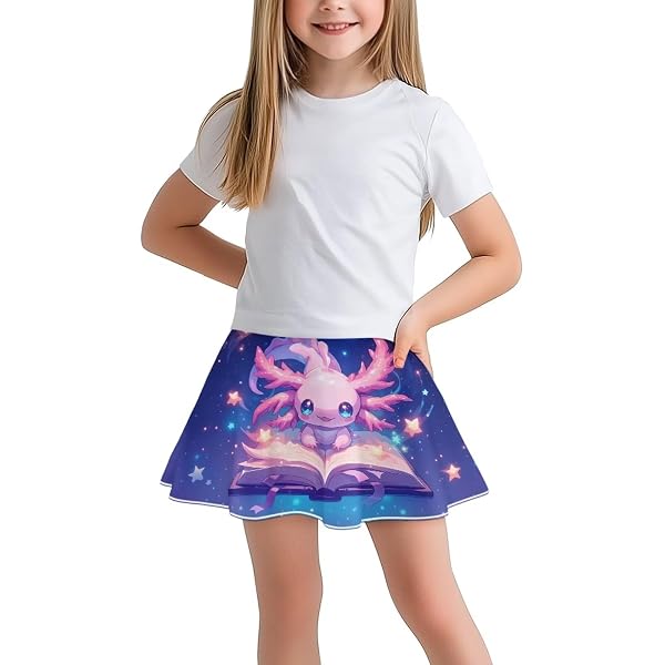 Frymappies Girls Athletic Skorts - 2-in-1 Flowy Skirts With Built-in Shorts & Pockets