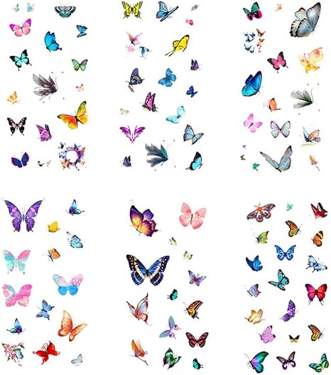 Amazon Co Jp ケイ ララ ミニシール 大人可愛い かわいい おしゃれ 蝶舞 Us011 半透明 6枚セット トレーシングステッカー Y3 ホーム キッチン