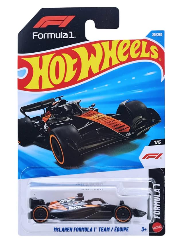 Hot Wheels McLaren Formula One Team [Black & Orange] F1 1/5, 20/250, 1:64 Scale Diecast Toy Vehicle