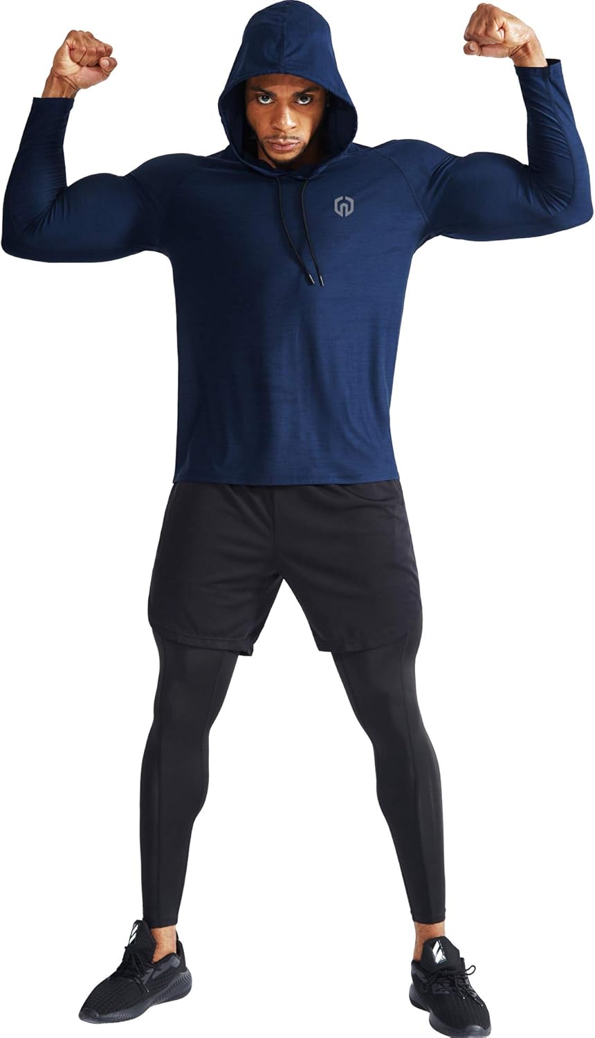 Neleus Men's Dry Fit Athletic Workout Running Shirts Long Sleeve: Clothing