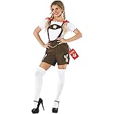 fun shack Womens Lederhosen Costume, German Lederhosen Costume Women, Bavarian Oktoberfest Costumes Women