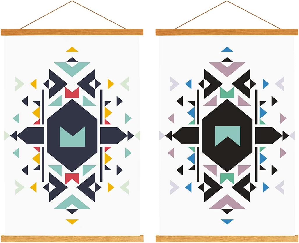 Posters & Prints - Ywlake Magnetic Poster Frame Hanger, Poster Frame Wood Wooden Magnet Print Posters Dowel Scroll Hanger Hangers Hanging Kit for Map Artwork (Teak Wood, 20