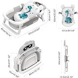 Glenmore Foldable Baby Bath Tub Grey Non Slip Support Cushion Travel Portable view 3