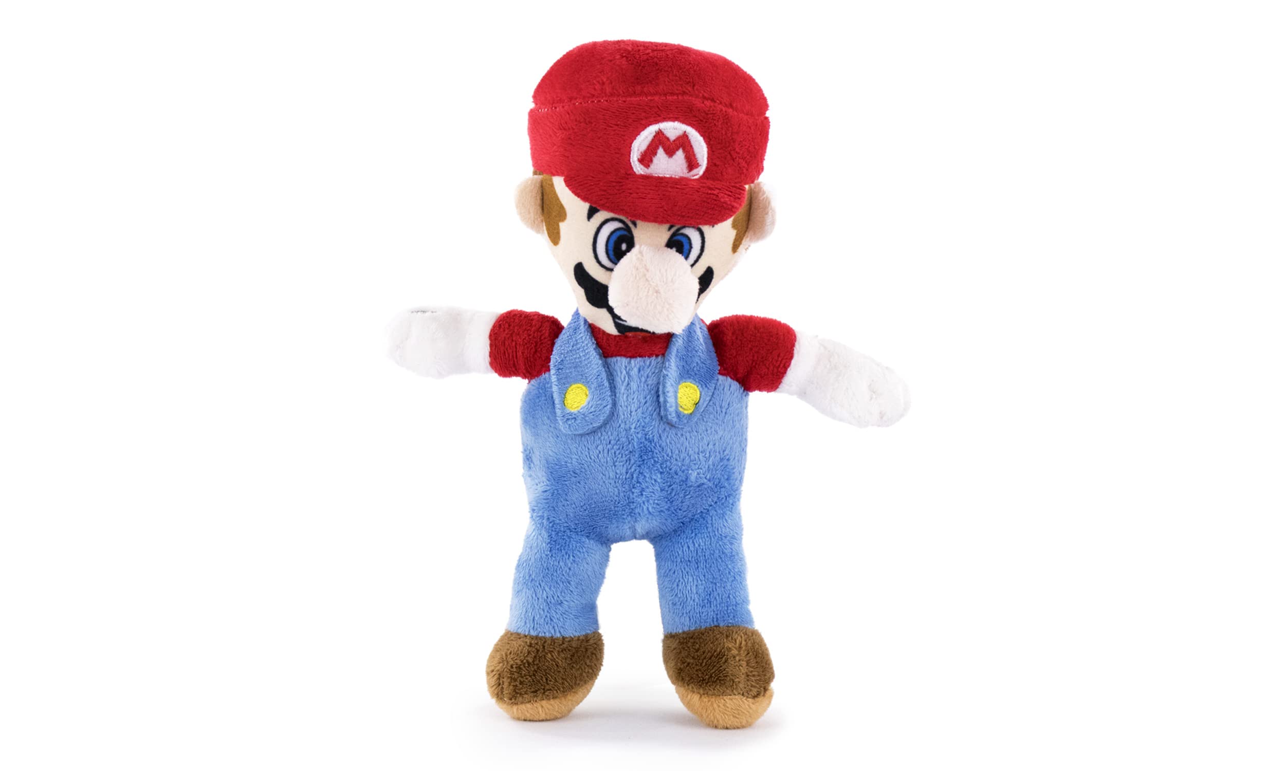 Whitehouse Leisure Super Mario Bros - Soft Toy of the Characters of Super Mario Bros 22cm, 8'66" - Mario, Luigi, Toad, Yoshi, Princess Peach, Donkey Kong - Super Soft Quality (22cm, Mario)