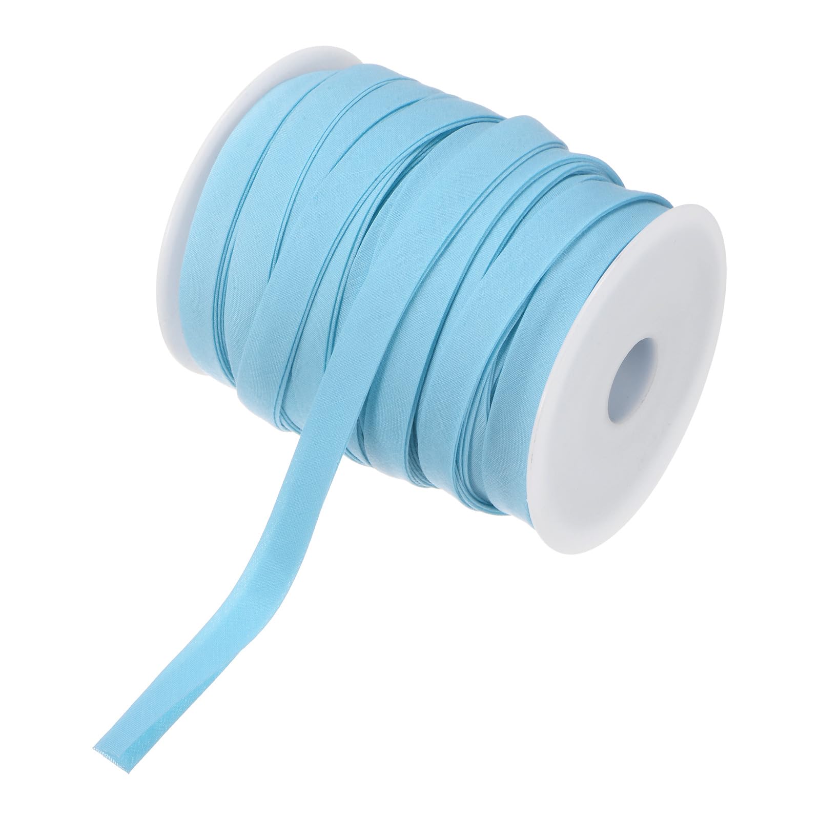 Photo 1 of M METERXITY Double Fold Bias Tape 1/2 Inch 55 Yards Cotton Bias Binding Tape Bulk Double Fold Bias Tape for Sewing/Seaming Hemming/Binding//Quilting/DIY Craft [Light Blue]