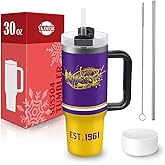 Minnesota 30 oz Tumbler with Handle and Straw,Car cup,Coffee Mug,100% Leakproof Insulated Tumbler with Lid and Straw,Made of Stainless Steel,Cup Holder Friendly Base,Classic Collection Gifts for Fans