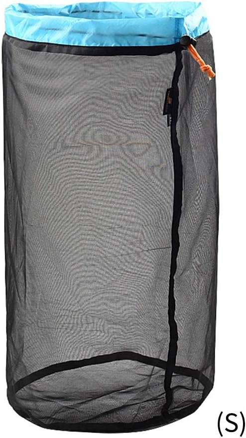 Almabner Durable Drawstring Net Bag, Foldable Travel Drawstring Mesh Storage Bag, Outdoor Sports Stuff Sack Mesh Storage Ditty Bag for Cosmetics Shower Gels Bottle Pot Tennis