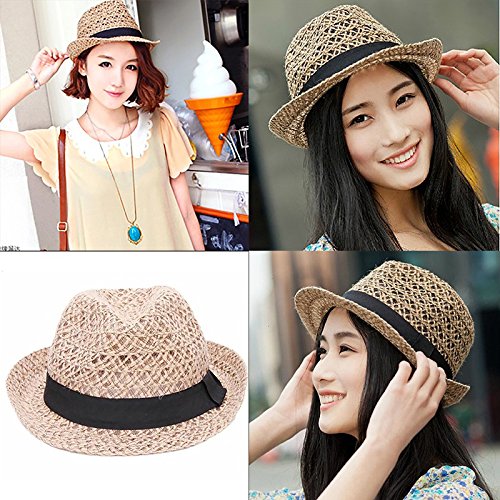 Doitsa Femme De Paille Chapeau A Large Bord Anti Soleil Respirant Anti Chapeau De Soleil Chapeau De Papyrus Chapeau De Plage En Plein Air Ete Plage Loisirs Voyage Femme Co Accessoires