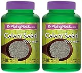 Piping Rock Celery Seed 1000 mg 2 Bottles x 240 Quick Release Capsules Herbal Supplement
